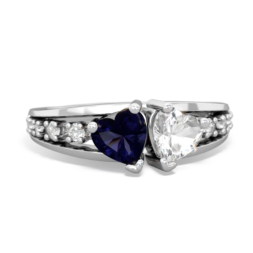 sapphire-white topaz modern ring