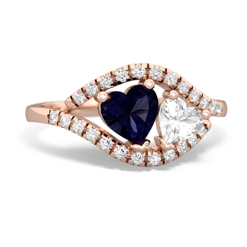 sapphire-white topaz mother child ring