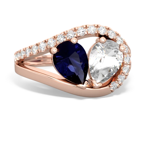 sapphire-white topaz pave heart ring