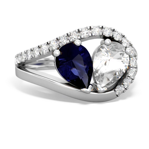 sapphire-white topaz pave heart ring