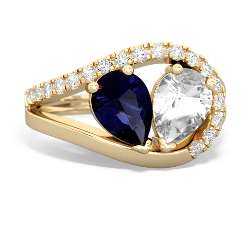 sapphire-white topaz pave heart ring