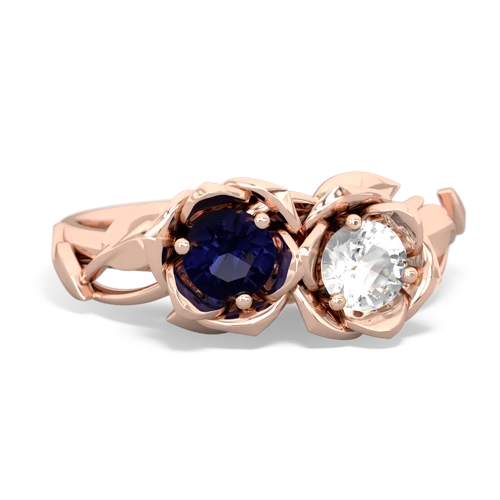 sapphire-white topaz roses ring