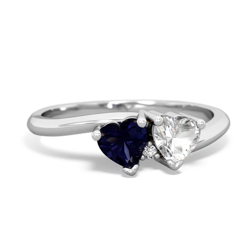 Sapphire Genuine Sapphire with Genuine White Topaz Sweetheart's Promise ring Ring
