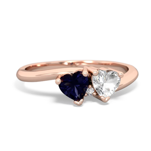 sapphire-white topaz sweethearts promise ring