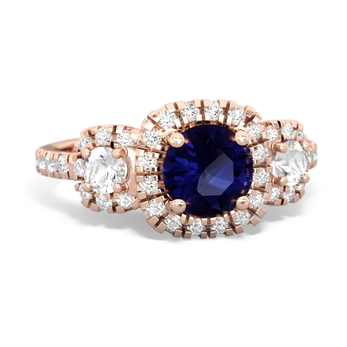 sapphire-white topaz three stone regal ring