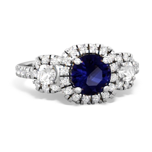 sapphire-white topaz three stone regal ring