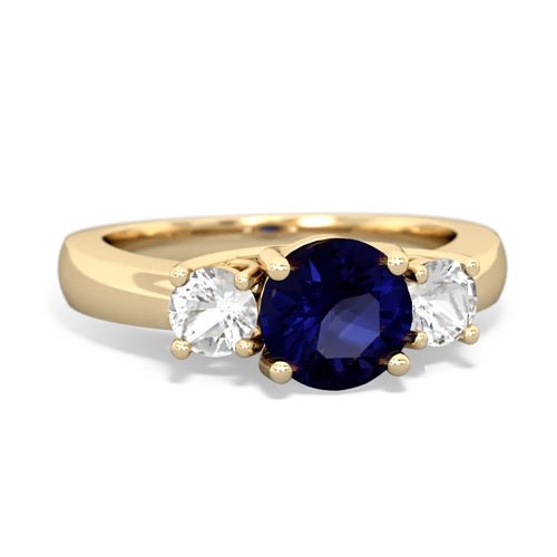 Sapphire Genuine Sapphire with Genuine White Topaz and Genuine Tanzanite Three Stone Trellis ring Ring