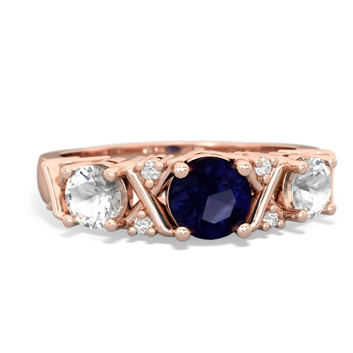 Sapphire Genuine Sapphire with Genuine White Topaz and Genuine Amethyst Hugs and Kisses ring Ring