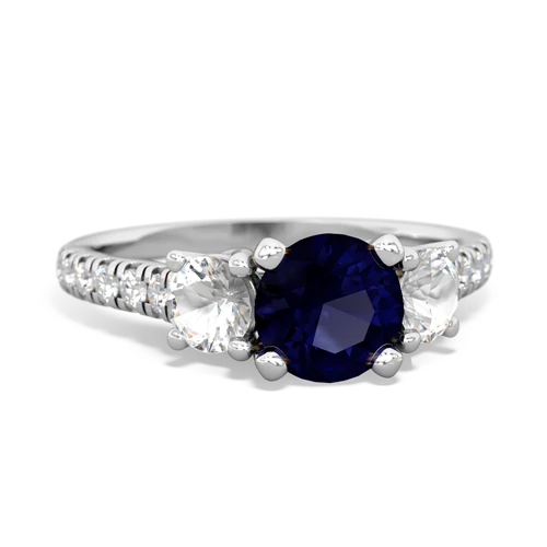 Sapphire Genuine Sapphire with Genuine White Topaz and Genuine White Topaz Pave Trellis ring Ring