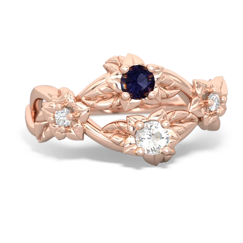 Sapphire Genuine Sapphire with Genuine White Topaz Sparkling Bouquet ring Ring
