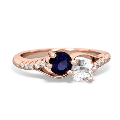 sapphire-white topaz two stone infinity ring