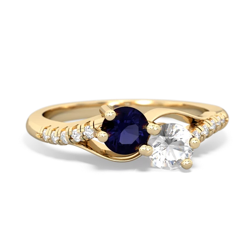 sapphire-white topaz two stone infinity ring