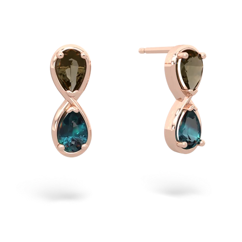 smoky quartz-alexandrite infinity earrings