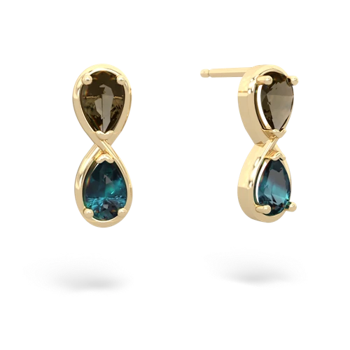 smoky quartz-alexandrite infinity earrings