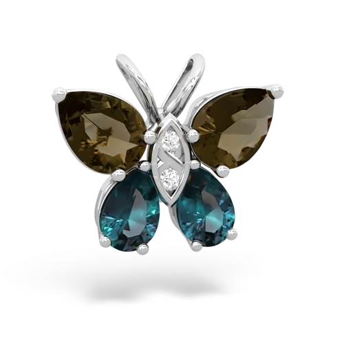 smoky quartz-alexandrite butterfly pendant