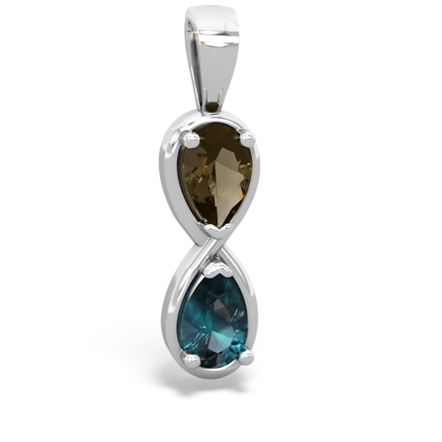 smoky quartz-alexandrite infinity pendant