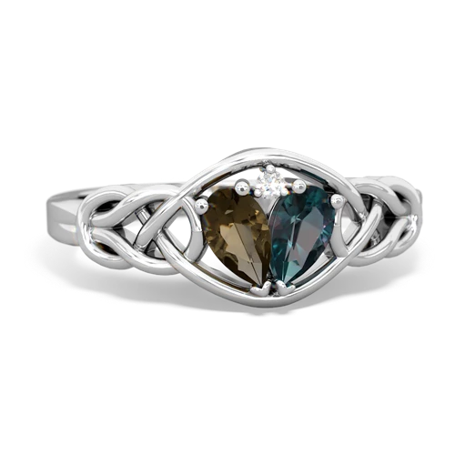 smoky quartz-alexandrite celtic knot ring