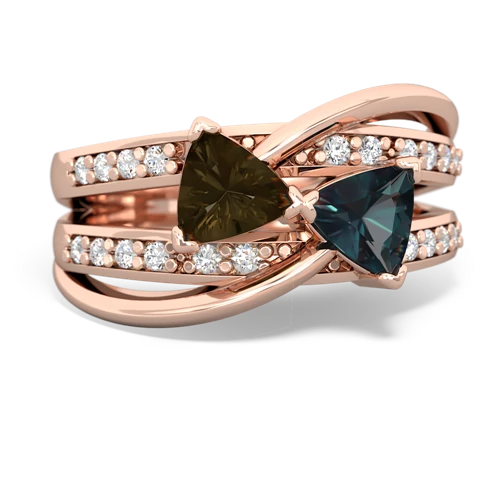 smoky quartz-alexandrite couture ring