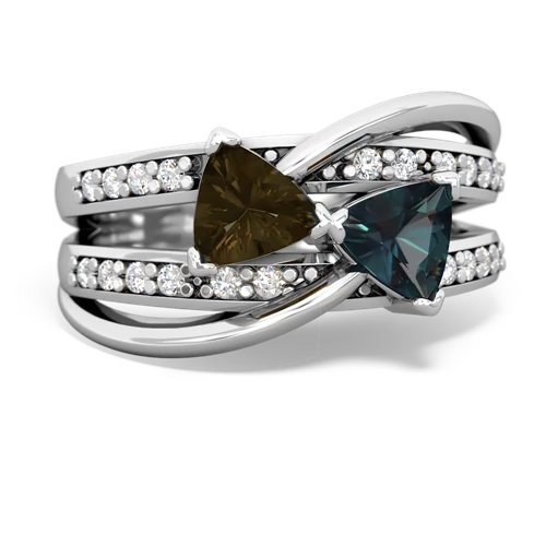smoky quartz-alexandrite couture ring
