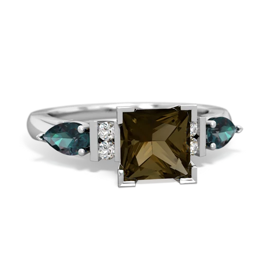 smoky quartz-alexandrite engagement ring