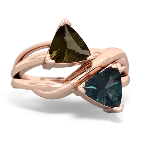 smoky quartz-alexandrite filligree ring