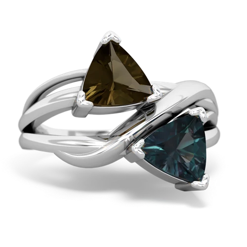 smoky quartz-alexandrite filligree ring