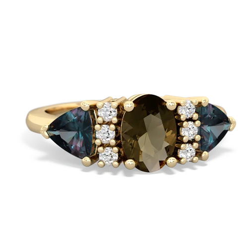 smoky quartz-alexandrite timeless ring