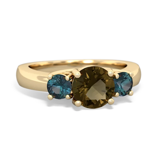 smoky quartz-alexandrite timeless ring