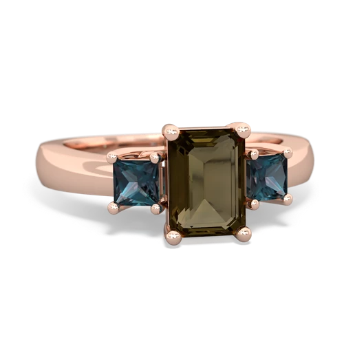 smoky quartz-alexandrite timeless ring
