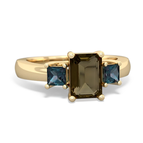 smoky quartz-alexandrite timeless ring