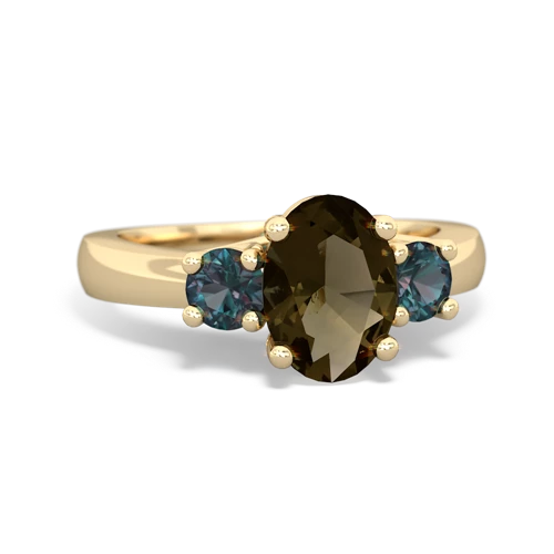 smoky quartz-alexandrite timeless ring