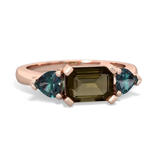 smoky quartz-alexandrite timeless ring