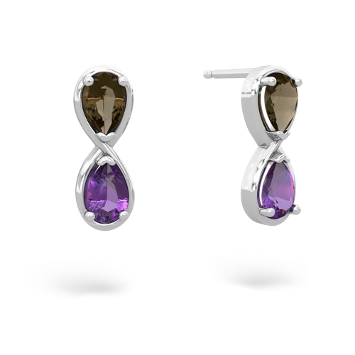 smoky quartz-amethyst infinity earrings