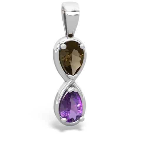 smoky quartz-amethyst infinity pendant