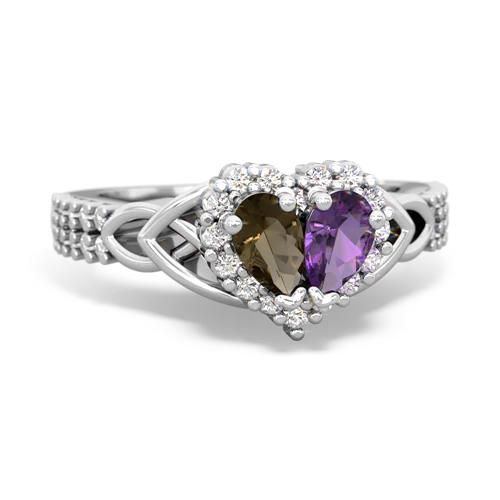 smoky quartz-amethyst keepsake engagement ring
