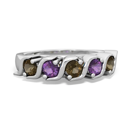 smoky quartz-amethyst timeless ring