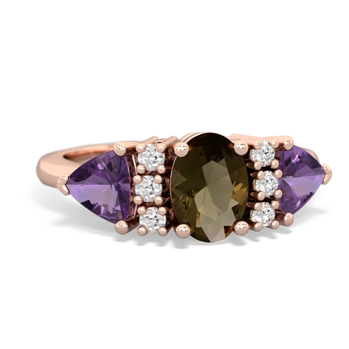 smoky quartz-amethyst timeless ring