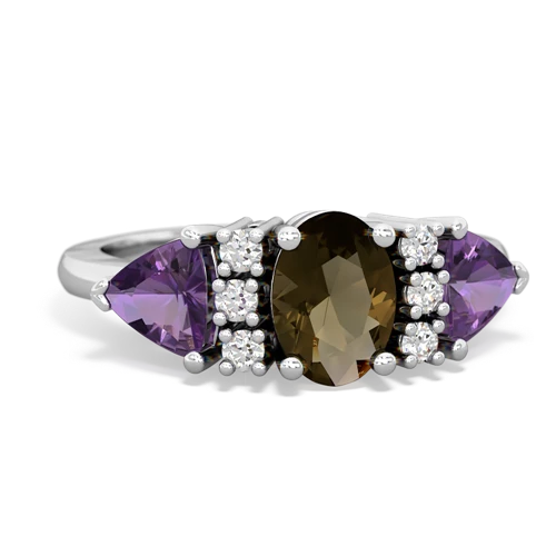 smoky quartz-amethyst timeless ring