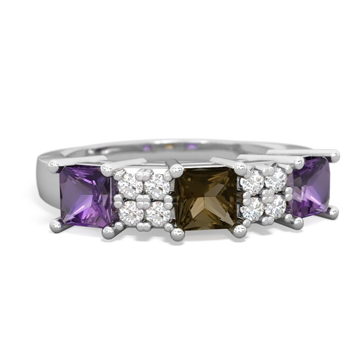 smoky quartz-amethyst timeless ring