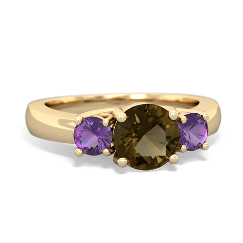 smoky quartz-amethyst timeless ring