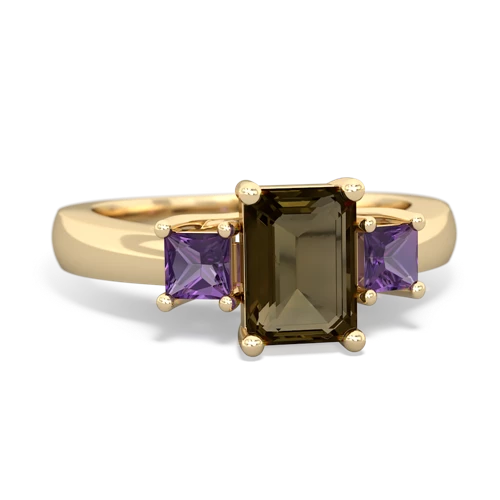 smoky quartz-amethyst timeless ring