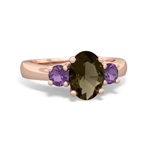 smoky quartz-amethyst timeless ring