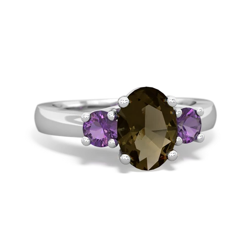 smoky quartz-amethyst timeless ring