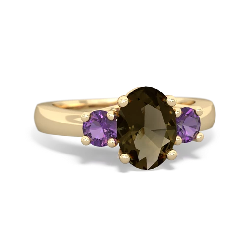 smoky quartz-amethyst timeless ring