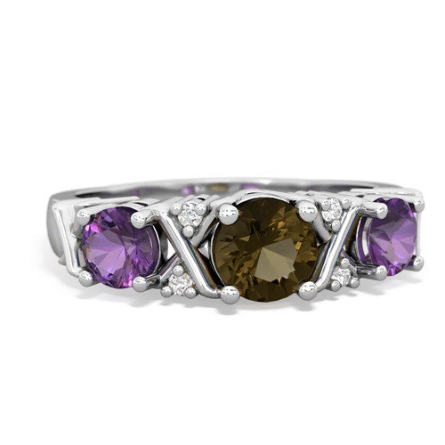 smoky quartz-amethyst timeless ring