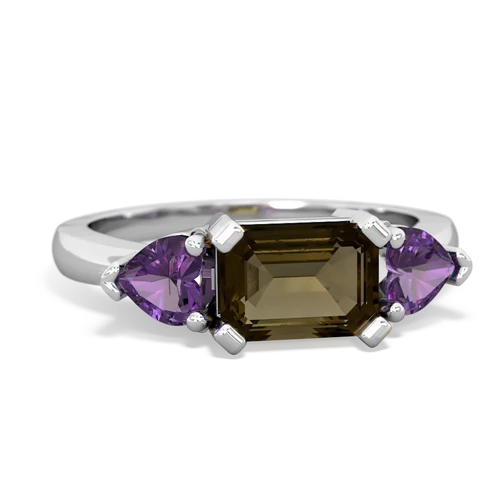smoky quartz-amethyst timeless ring