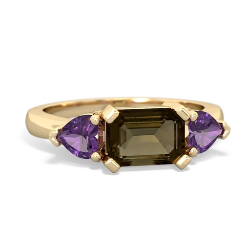 smoky quartz-amethyst timeless ring