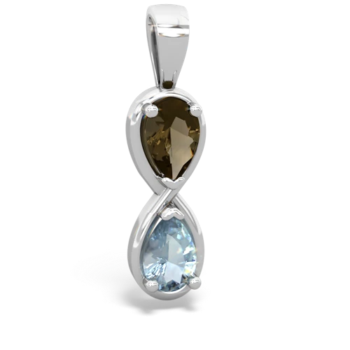 smoky quartz-aquamarine infinity pendant