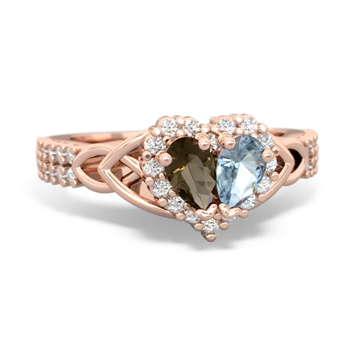 smoky quartz-aquamarine keepsake engagement ring