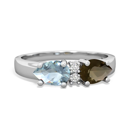 smoky quartz-aquamarine timeless ring